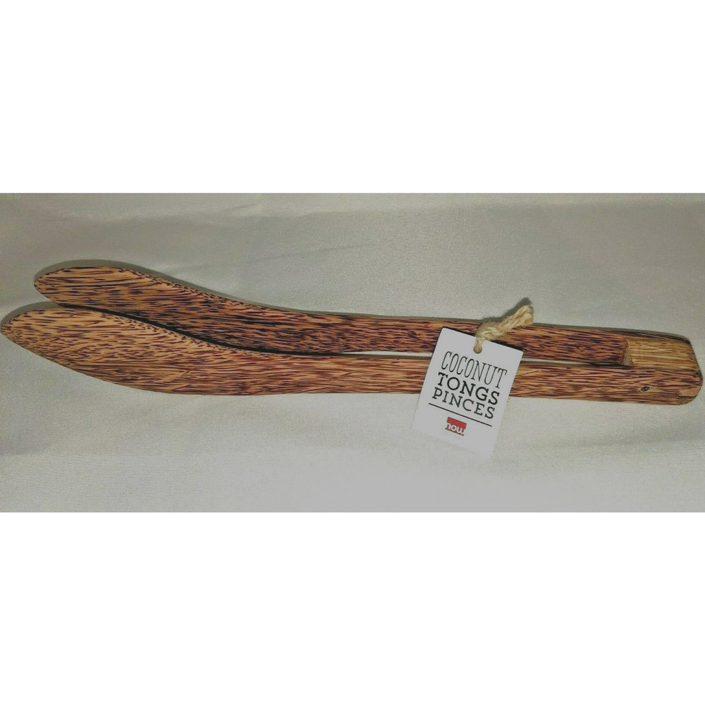 Coconut Tongs Now Designs Brown Coconut Wood Hand Wash Only